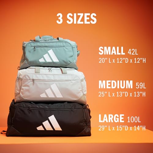 adidas Defender 5 Duffel Bag for Sports, Gym and Travel, Team Dark Grey, OSFA - color: Team Dark Grey, style: Small (42l)