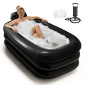 Portable Bathtub for Adults - Ice Bath & Hot Tub for Athletes Recovery, Home SPA - Large Inflatable Bathtub 62.2x37.4x17.72in, Includes Pump, Easy Inflate & Drain - color: dark grey