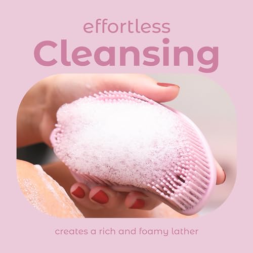 MainBasics Silicone Body Scrubber Dual-Sided, Pink, Scalp | Shower Scrubber and Scalp Massager, Gentle Silicone Loofah Alternative for Deep Clean - color: Pink, size: Scalp