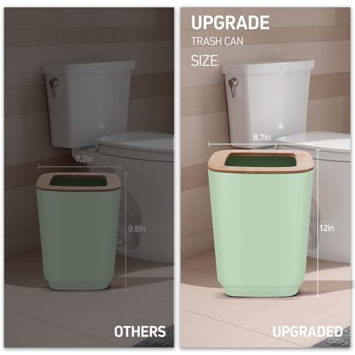 IMAVO 11 Piece Green Bathroom Set, Trash Can, Toilet Brush, Storage Tray, Complete Bathroom Accessories Organization Kit for Bathroom Décor and Home Gifts - color: Green, size: 11 Pcs Bathroom Set