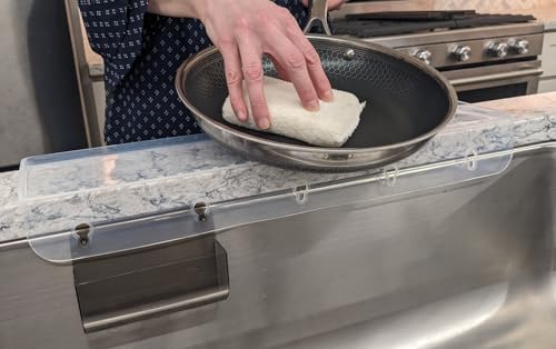 SiliProducts SiliSink XL Silicone Edge Guard for Kitchen Sink - Fits 3.75” - 4” Wide - The Original Silicone Sink Edge Protector with Sponge Caddy - Splash Guard, 20” Clear Diamond - color: Clear Diamond, size: 4in x 20in