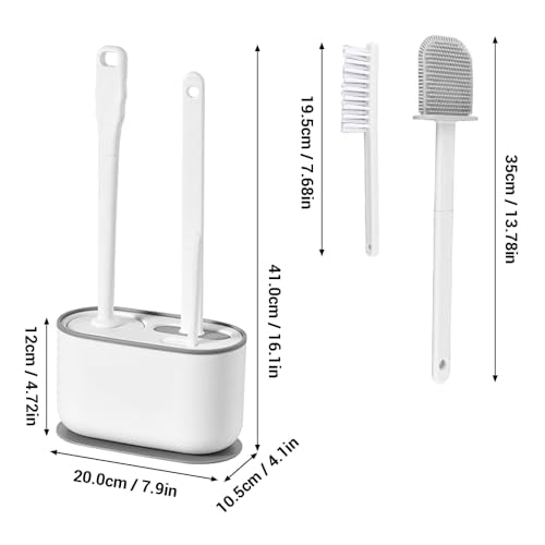 Toilet Brush Set, Bathroom Accessories, Toilet Bowl Cleaners, Deep Cleansing Multifunctional Hanging Toilet Brush Set for Bathroom(Pearl White) - color: Pearl White