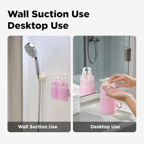 Travel Bottles for Toiletries, TSA Approved Travel Shampoo and conditioner Bottles with Suction Cups, Pink - color: Pink
