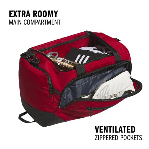 adidas Defender 5 Duffel Bag for Sports, Gym and Travel, Team Power Red 2/White, OSFA - color: Team Power Red 2/White, style: Small (42l)