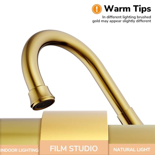 Bathroom Sink Drain with Overflow, Hurran Bathroom Sink Stopper for Bathroom Vanity Vessel Sink, Rapid Draining Plastic Pop-up Sink Drain with Hair Catcher Anti-Clog Strainer, Brushed Gold - color: Brushed Gold