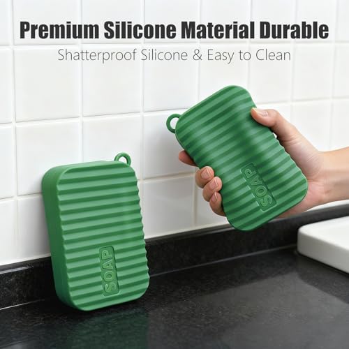 AIDIMMING Extra Large Enhanced Leak Proof Shampoo and Conditioner Bar Travel Case with Draining Layer, Keep Soap Dry – for Extended Trips, Camping, Outdoor Adventures, or Truck Drivers (Deep Green) - color: Deep Green