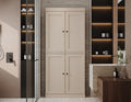 Palace Imports Solid Wood Tall Bathroom Pantry Cabinet with 4 Shaker Doors & Adjustable Shelves, Beige - 100% Eco-Friendly, Renewable, Space-Saving Storage, 71.5" H x 32" W, Made in Brazil - color: Beige