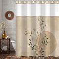 Shower Curtain with Large Flower Pattern 0027 - color: Light Khaki