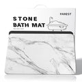 Stone Bath Mat,Diatomaceous Earth Shower Mat,Fast-Drying Stone Bathroom Floor Mat,Absorbent Non-Slip Diatomite Mats for Bathtub,White Marble - color: White Marble-24*16-1 Pack