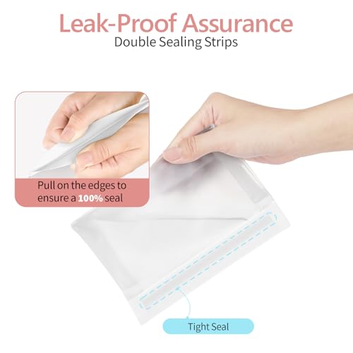 PACKISM Leak Proof Clear Toiletry Bag - Sealed TSA Approved Toiletry Bag with Reinforced Seams, Reusable and Easy to Clean, Clear Travel Bags for Toiletries, Food-grade PEVA, 1L+1M+1S, White - color: 0-1L 1M 1S-A White
