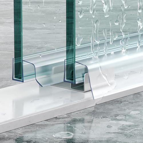 Sliding Shower Door Bottom Seal, 2 PCS 3/8" x 36" Sliding Shower Door Sweep for 3/8Inch Glass, Frameless Glass Door Seal Strip Stop Shower Leaks and Create a Water Barrier - size: For 3/8" Glass