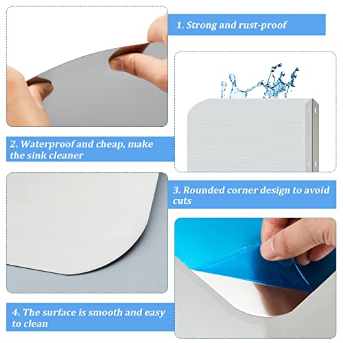 Therwen 2 Pcs Stainless Steel Side Splash Guard for Sink 15 x 6 Inch Wall Mount Guard with Screws Commercial Restaurant Hand Sink and Compartment Prep Sink Kitchen Sink Splash Protector Supply - size: 15 x 6 Inch