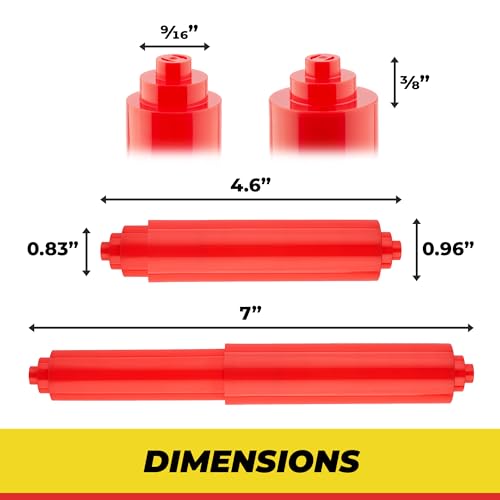 Qualihome RED Universal Plastic Spring Loaded Toilet Paper Roll Holder Replacement Rod, RED Toilet Paper Roll Replacement Rod - color: Red