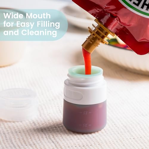 MICEBAY Condiment Squeeze Bottles for Sauces, 1-oz Mini Silicone Salad Dressing Container to Go with Reusable Sandwich Bag, Leakproof Ketchup Bottle for Bento Lunch Box, 4 Pack, Candies - color: Candies, size: 1 OZ