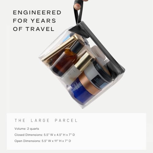 Cadence Parcel - Clear Travel Kit with Zipperless Magnetic Closure - Ink, Large - Durable, Leak-Resistant and TSA Approved Toiletry Bag - Modular Organization - Recycled TPU (2 Qt) - color: Ink, size: Large