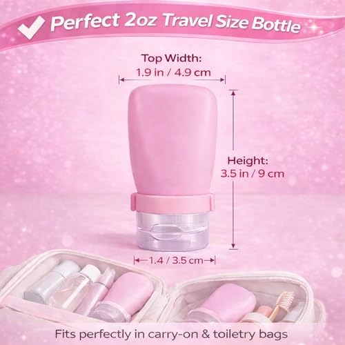 2 oz Silicone Travel Bottles, Leakproof Squeeze Bottle Mini Travel Size Container for Toiletries Lotion Shampoo and Conditioner Liquid Salad Dressing to go Condiment, TSA Approved, 4 Pack - color: Green, White, Clear, size: 2 oz