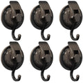 Heavy Duty Vacuum Suction Cup Hooks, Red Bronze Plated Polished Super Suction for Kitchen Bathroom, 6 Pack - color: Red Bronze