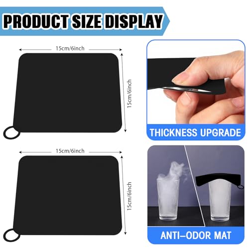 Yinkin 6 Pcs Drain Covers to Keep Bugs Out Silicone Shower Floor Tub Stoppers Bathtub Drain Stoppers Sewer Anti-Odor Mats Deodorizing Plugs for Bathroom(6 x 6 Inch,Square,Black) - color: Black, size: 6 x 6 Inch, style: Square