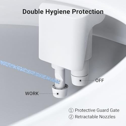 Bidet Attachment for Toilet Seat Sprayer - Non Electric Dual Nozzle with Cold Water - Self Cleaning Toilets Bathroom Spray for Butt Wash - Easy Slim Adjustable Pressure Control Rv Bidets Gifts - color: Rose Gold