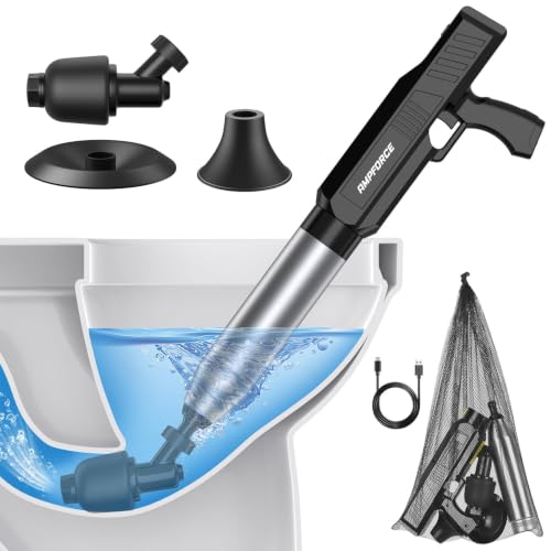 ‌Electric Toilet Plunger for Bathroom, High-Pressure Air Plunger, Heavy-Duty Clog Remover for Toilets, Toilet Drain Unclogger (Ink Black)