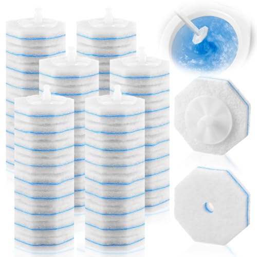 Ptwola 50 Count Disposable Toilet Wand Refills Toilet Bowl Cleaner Scrubber Brush Refills Pads Bathroom Deep Cleaning Replacement Sponges Wand Head Compatible with Most Toilet Brushes