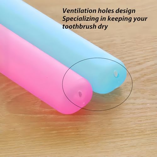 8 Pack Travel Toothbrush Case, Portable Toothbrush Travel Case with Ventilation Hole for Business Trip, Camping, Home(Blue,Pink,Green,White) - color: Blue,Pink,Green,White