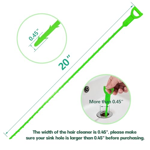 Drain Snake Hair Drain Clog Remover - 4 Pack Shower Snake Sink Unclogger Tool with Exquisite Packaging (Green) - color: Green, style: 4 Pack