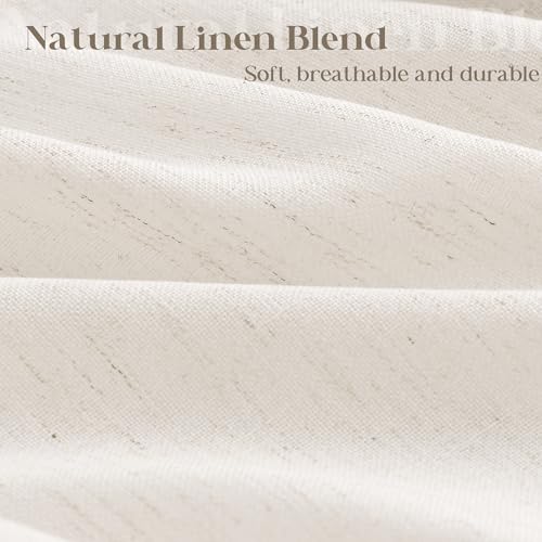 Cream Linen Shower Curtain for Bathroom Water Repellent 72x66 Inch | Neutral Ivory, Shower Curtain 66 Inches Long, Basement, Earth Tone, Boho Shabby Chic Country, Cloth Drapes, 72 x 66 Inches - color: Natural, size: 72"W x 66"L (Pack of 1)