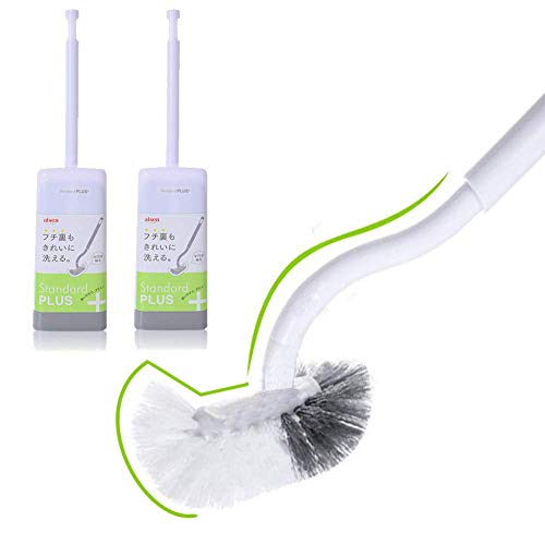 Marbarsse Bathroom Toilet Bowl Brush and Holder, Curved Design Toilet Brush for Deep Cleaning Under Rim, Best Toilet Brush Set, Easy Handy CompactToilet BowlCleaner Brush for Bathroom, 2 Pack - color: 2 Pack