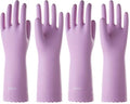 LANON wahoo Skin-Friendly Cleaning Gloves, Dishwashing Kitchen Gloves with Cotton Flocked Liner, Reusable, Non-Slip, Mauve Mist, Medium (Pack of 2) - color: Mauve Mist, size: Medium (Pack of 2)
