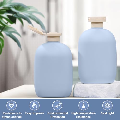 8.8 oz Plastic Travel Shampoo Bottles, Empty Plastic Squeeze Bottles with Flip Cap for Toiletries, Leakage-proof Travel Shampoo and Conditioner Bottles (4 pack, BLUE) - color: Blue, size: 8.8 ounces