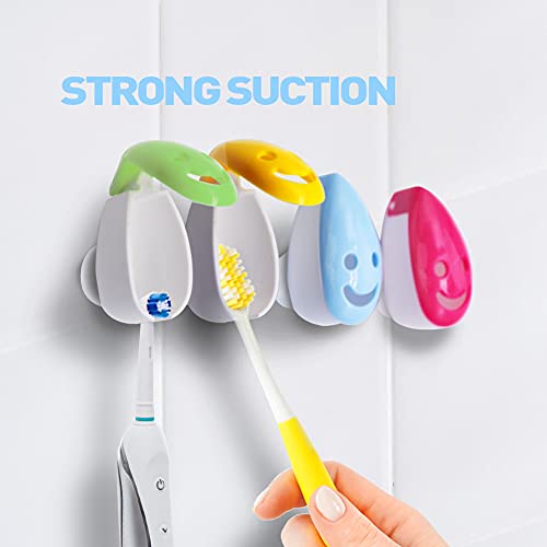 Toothbrush Holder Cover, 6pcs Toothbrush Head Cover Case Cap Suction Cup Portable Toothbrush Protector 6 Colors for Family, Kids, Travel