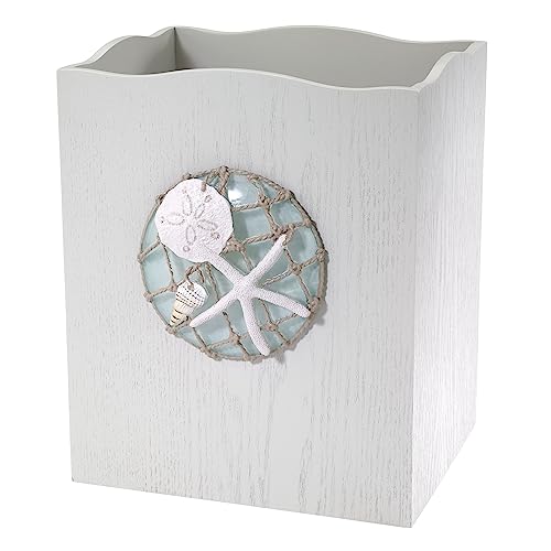 Avanti Linens - Wastebasket, Decorative Trash Can, Coastal, Seaglass - size: Wastebasket