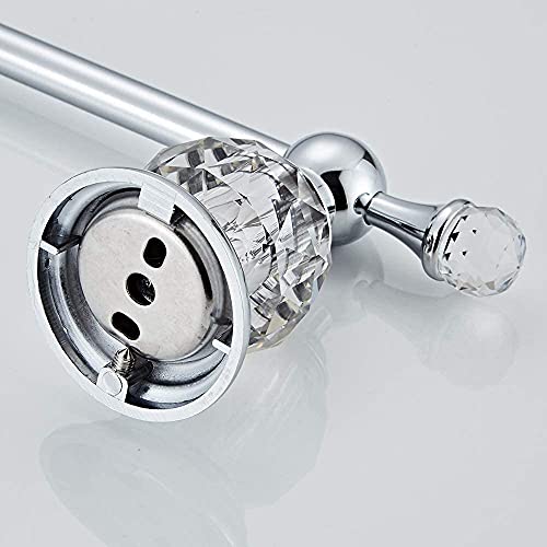 BATHSIR Crystal Toilet Paper Holder, SilverToilet Roll Holder Modern Bathroom Accessories Zinc Alloy Tissue Hanger Wall Mounted