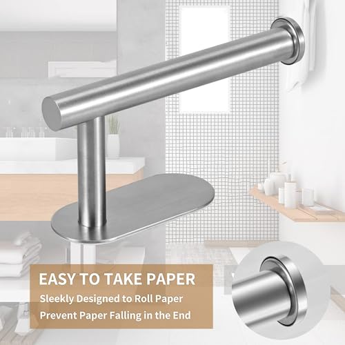 JOPOFI Self Adhesive Toilet Paper Holder - Brushed Nickel（2 Pcs） | Toilet Paper Holder Wall Mount for Bathroom,Stainless Steel Command Strip Toilet Paper Roll Holder Stick On Wall,No Drilling - color: Brushed Nickel, size: 2pcs
