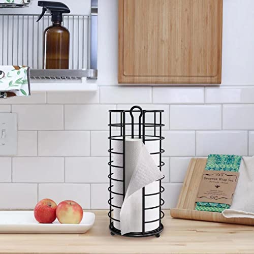 Toilet Paper Holder Stand, Freestanding Bathroom Toilet Paper Organizer, 3 Mega Roll Toilet Paper Holder for Under Sink, Vanity, Cabinet Shelf (Black) - color: Black