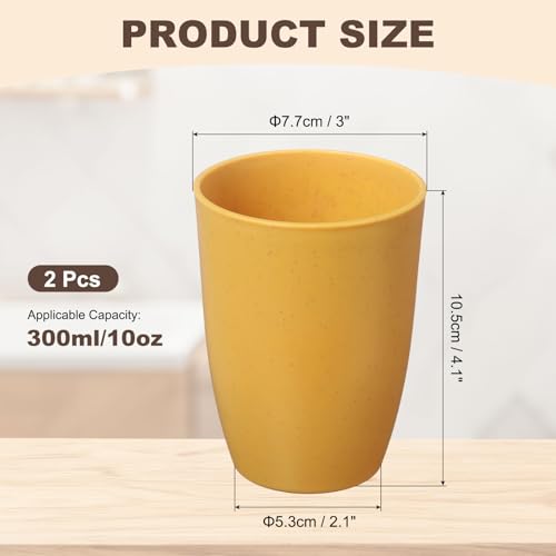 uxcell 2 Pcs Simple Toothbrush Cup, 3 x 3 x 4.1 Inch Bathroom Tumbler Reusable Plastic Cup Set for Storing Toothpaste Toothbrushes Combs Water Beverages, Yellow - color: Yellow