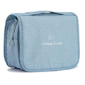 L&FY Hanging Travel Toiletry Bag Women's Cosmetic Organizer Makeup Case Pouch Men's Shaving Kits With Handle (Canvas Blue) - color: Canvas Blue, size: Compact Size