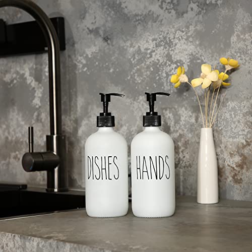 MOMEEMO Soap Dispenser Set 2 Pack, Contains Dish and Hand Soap Dispenser. (White) - color: Hd White