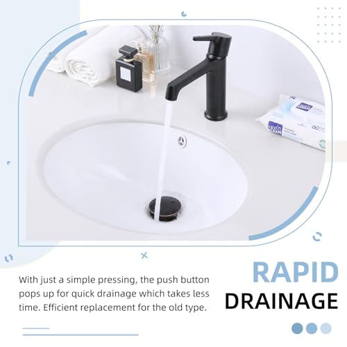 Angle Simple Bathroom Sink Drain with Overflow, Brass Pop Up Sink Stopper for Sink with 1.61 to 2 Inches Drain Hole, Oil-Rubbed Bronze - color: Oil-rubbed Bronze