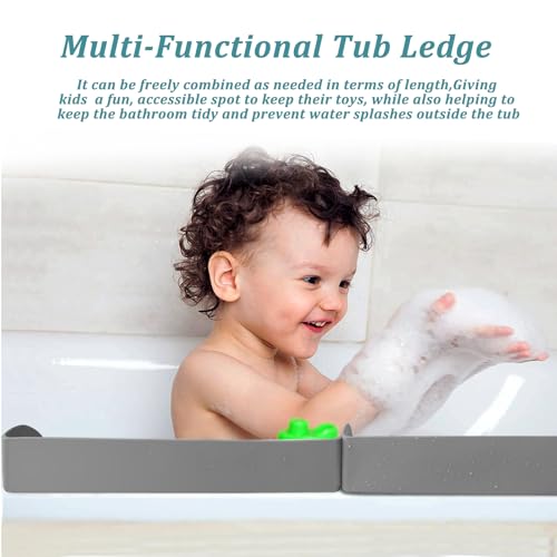 Bathtub Splash Guard Silicone Tub Water Splash Guard (Grey)