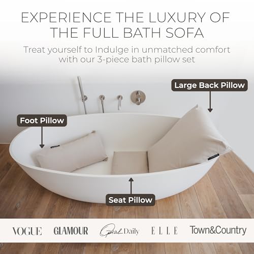 BADESOFA® Luxury Bath Pillows for Tub Full Body Set 3-Piece in Blue | Premium Bath Pillow Spa Set, Quick Drying, Full Body Support, Perfect Gift for Bath Lovers - color: Blue, size: Large (3-Piece Set)
