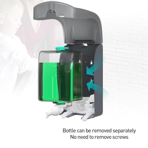Foaming Hand Soap Dispenser, 35oz (1000ml) Manual Refillable Wall Mount Soap Dispenser, Durable ABS Plastic, for Commercial/Home/Bathroom/Kitchen, Translucent Black, CHUANGDIAN - color: Transparent Black