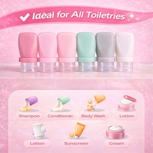 2 oz Silicone Travel Bottles, Leakproof Squeeze Bottle Mini Travel Size Container for Toiletries Lotion Shampoo and Conditioner Liquid Salad Dressing to go Condiment, TSA Approved, 4 Pack - color: Clear, White, size: 2 oz