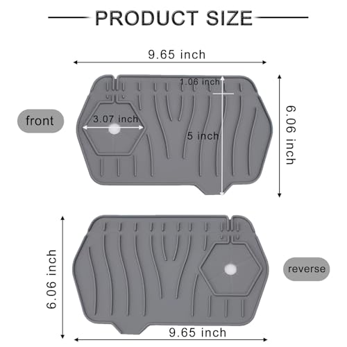 Silicone Sink Splash pad with Inclined Drain, Easy-to-Clean Drain pad, Suitable for Kitchen and Bathroom. (Unilateral Gray) - color: Unilateral Gray