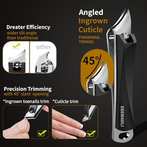 EBEWANLI Professional Nail Grooming Kit, Podiatrist Pedicure Kits Stainless Steel Nail Clipper Personal Care Tools with Travel Bag, Gift for Seniors, Men