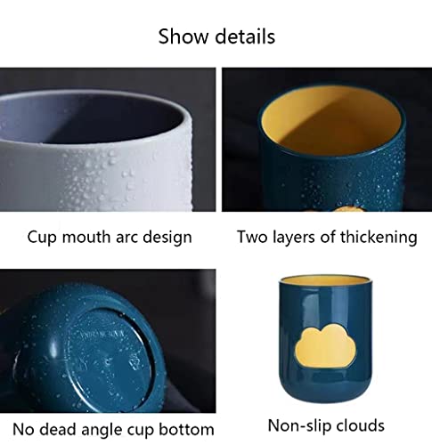 Simple Cloud mouthwash Cup Home Brushing Cup Creative Cute Couple mouthwash Cup. (Dark Green & Light Blue) - color: Dark Green & Light Blue
