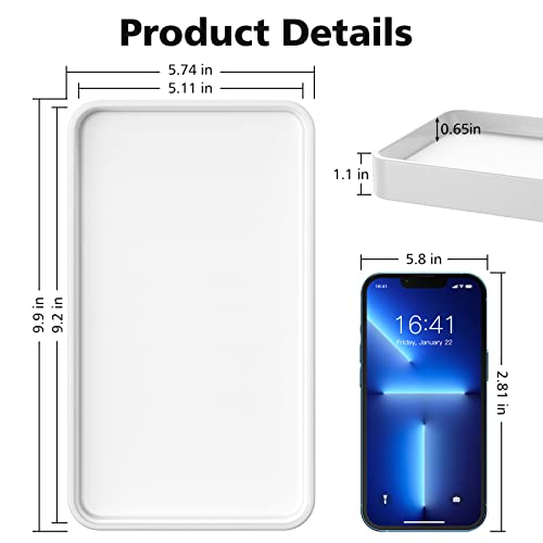 Gurygo 10" Bathroom Countertop and Vanity Tray - Kitchen Tray for Soap Bottles - Ceramic Vanity Tray for Bathroom Counter Organization - Kitchen Tray(White, Set/1) - color: White, size: 9.9" x 5.7" x 1.1"