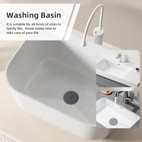 Tub Stopper 2PCS,Bathtub Drain Stopper,6 inches Bathtub Tub Drain Cover Stopper,Silicone Drain Plug,Kitchen Bathroom Hair Water Shower Stopper,Large Bathroom Laundry Accessories (Grey/White) - color: White/Grey