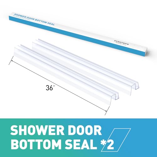 Sliding Shower Door Bottom Seal, 2 PCS 3/8" x 36" Sliding Shower Door Sweep for 3/8Inch Glass, Frameless Glass Door Seal Strip Stop Shower Leaks and Create a Water Barrier - size: For 3/8" Glass